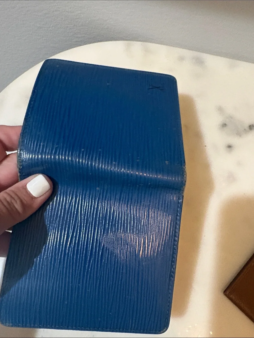 Louis Vuitton Blue Leather Card & Key Holder